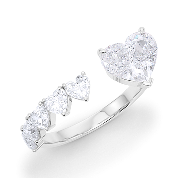 Floating Hearts Diamond Ring 