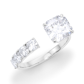Floating Princess Cut Diamond Ring 