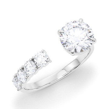 Floating Round Cut Diamond Ring 
