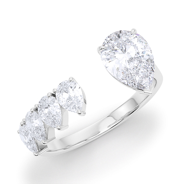 Floating  Pear Cut Diamond Ring 