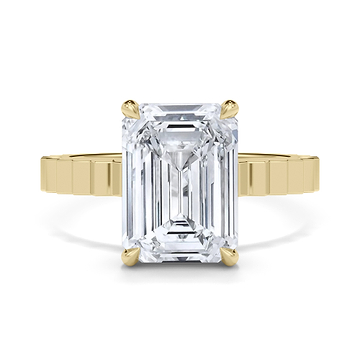 Emerald Cut Diamond Fluted Ring 