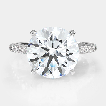 Round Brilliant With Pave Diamond Ring 