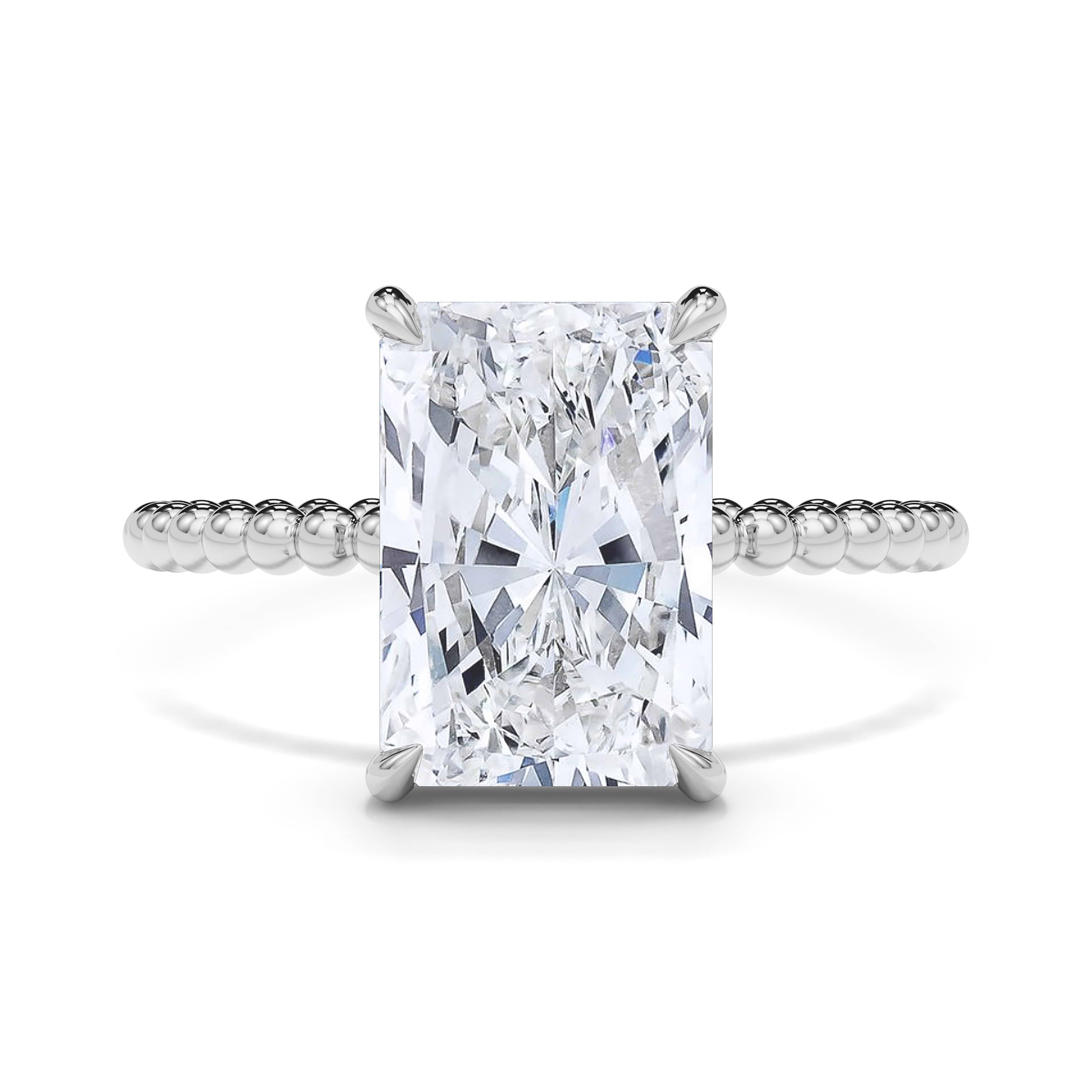 Radiant Bead Band Engagement Ring | Shop Now