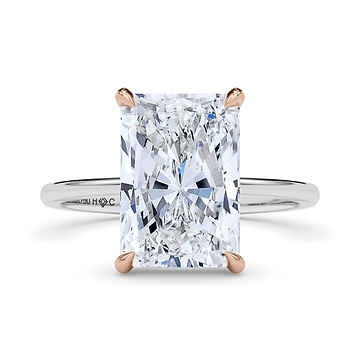 Mixed Metal Radiant Cut Diamond Ring 