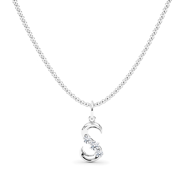 Men's Graduated Diamond Initial Pendant Letter S 
