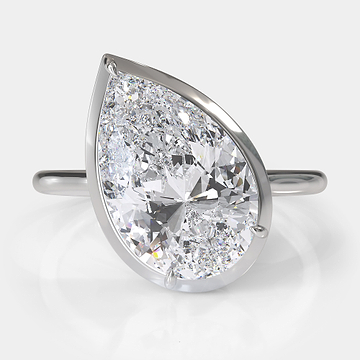 Two Tone Tilted Pear Diamond Ring 