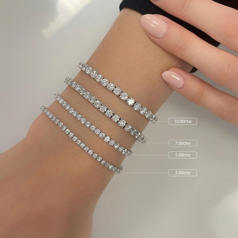 Prong Round Cut Diamond Tennis Bracelet