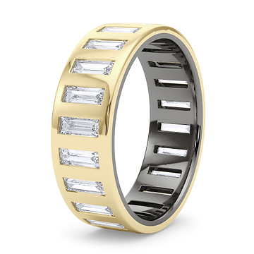 Mixed Metal Men's Vertical Baguette Band 