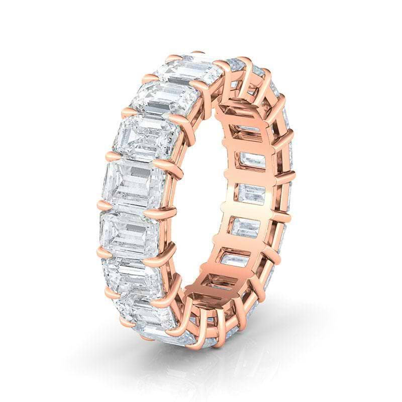 Women's Emerald Cut Diamond Eternity Band Lab Created Diamond Eternity Bands