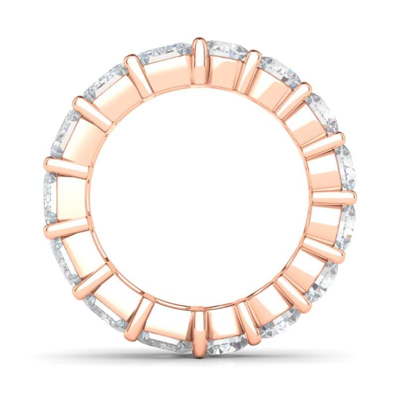 Half Emerald Half Round Diamond Eternity Band - HauteCarat