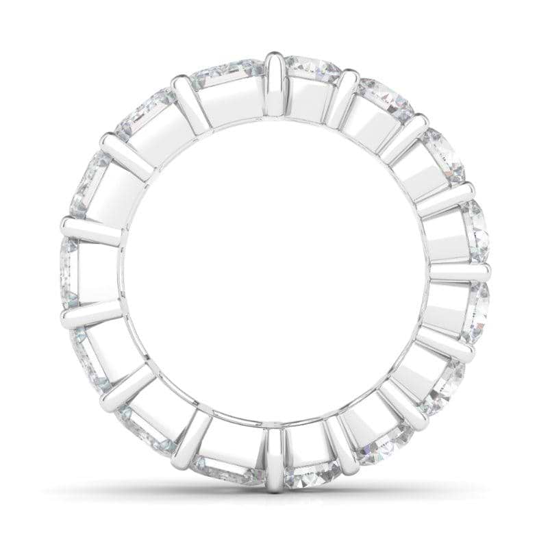 Half Emerald Half Round Diamond Eternity Band - HauteCarat