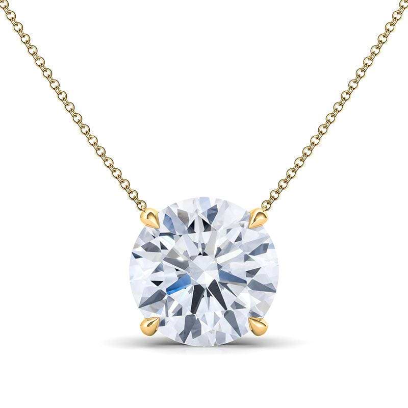 4 Prong Round Brilliant Diamond Pendant Necklace - HauteCarat