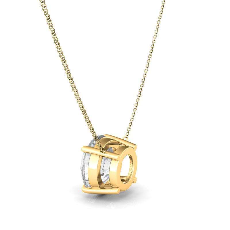 4 Prong Round Brilliant Diamond Pendant Necklace - HauteCarat