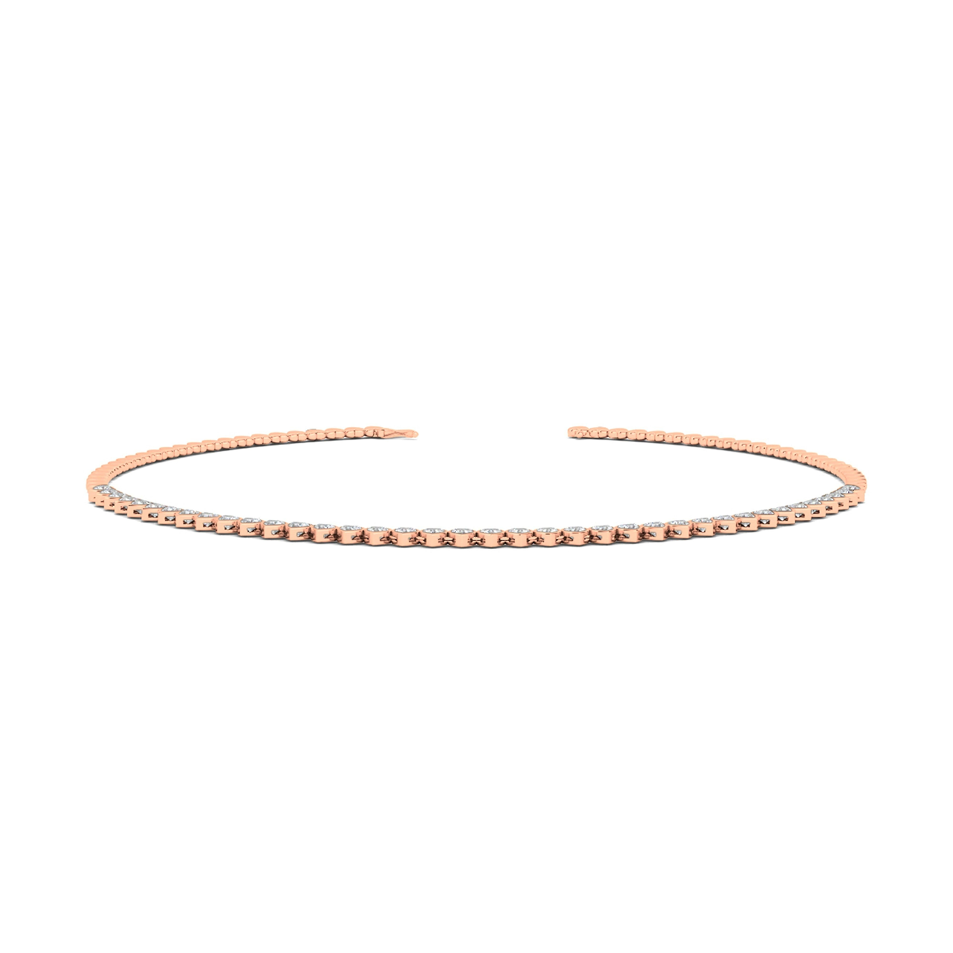 Bezeled Heart Diamond Choker - HauteCarat