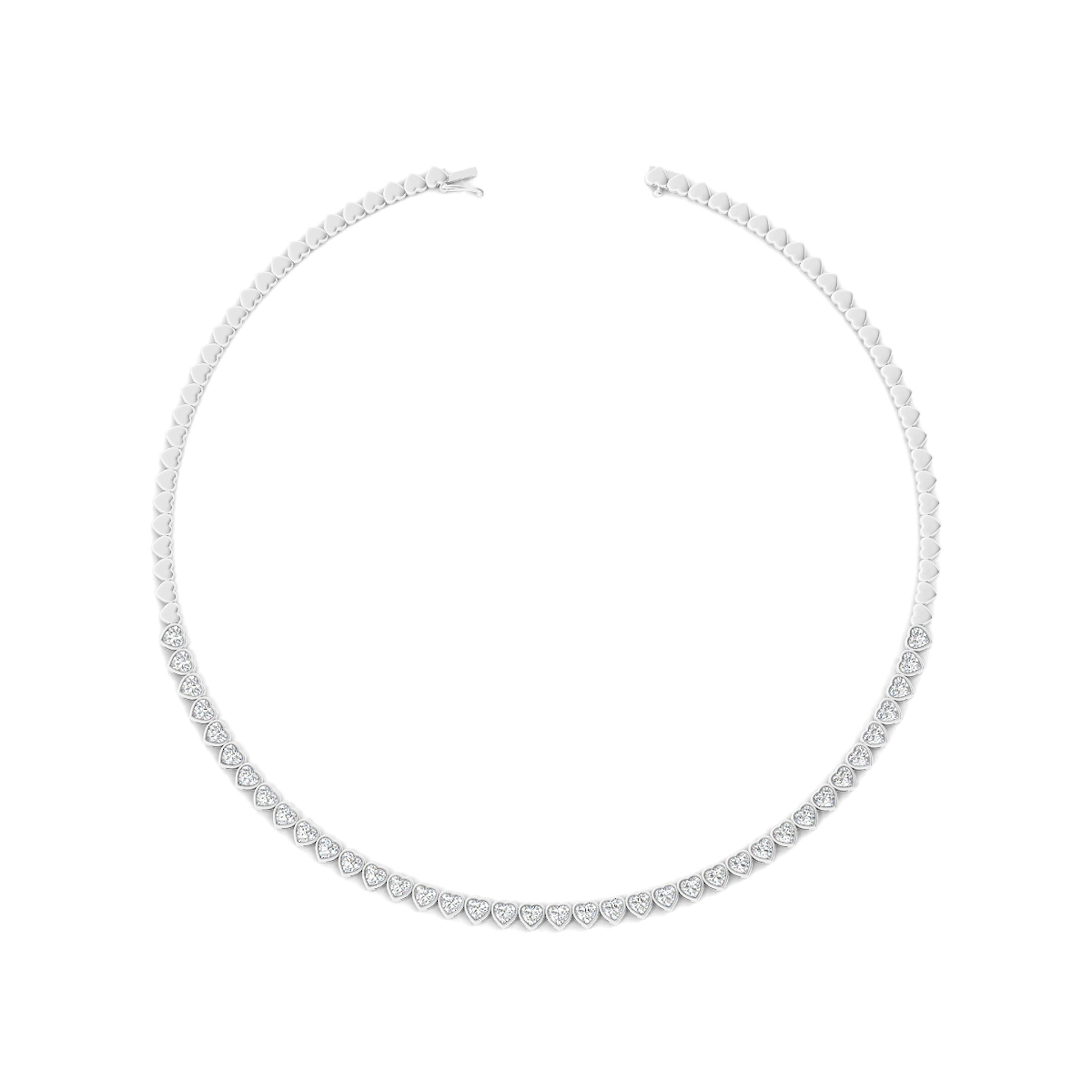Bezeled Heart Diamond Choker - HauteCarat