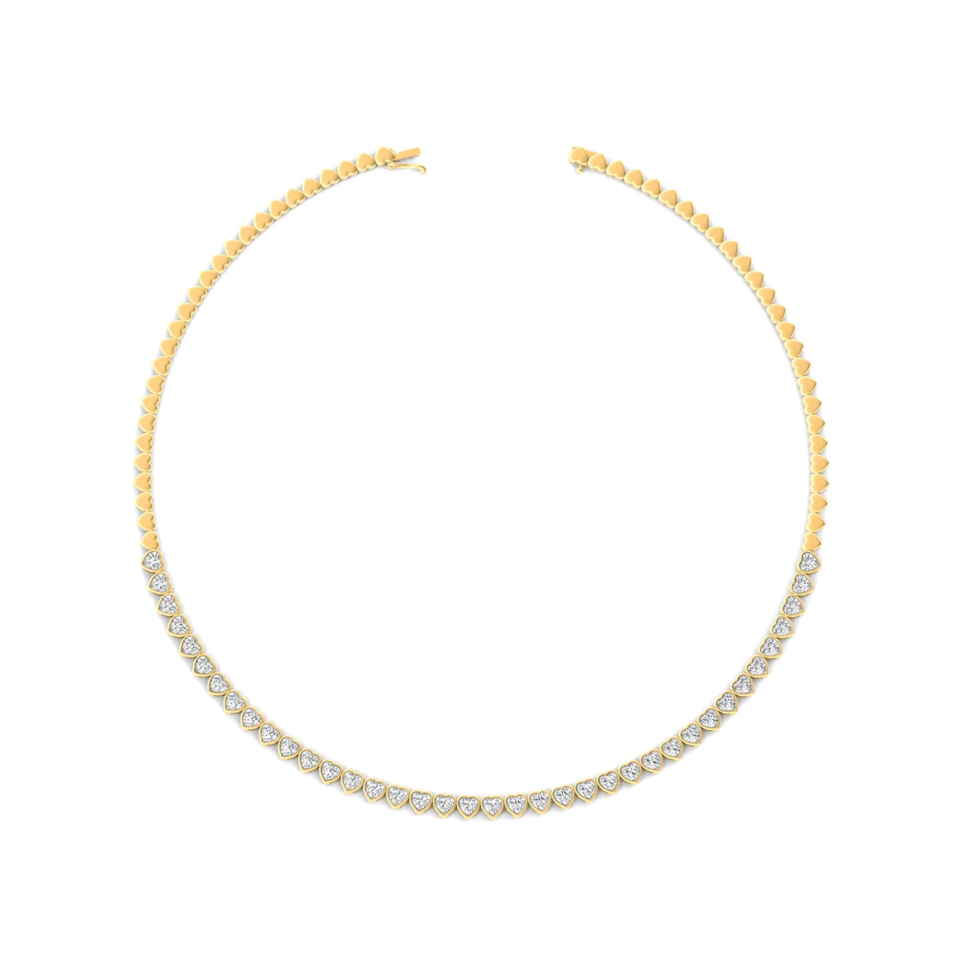 Bezeled Heart Diamond Choker - HauteCarat