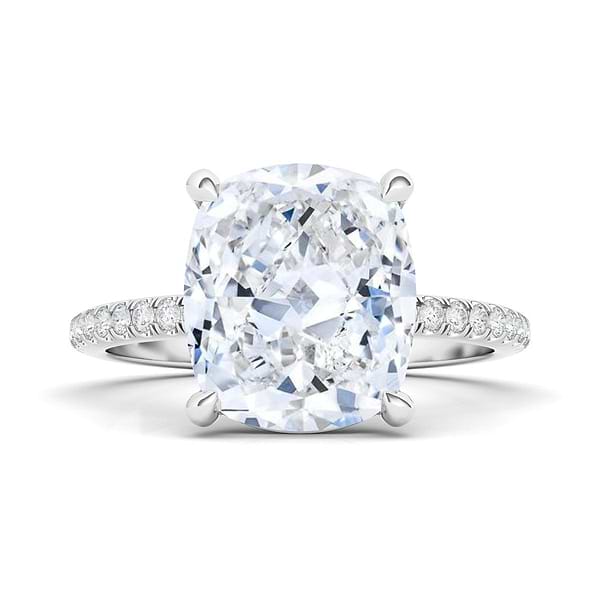 Cushion Cut Pave Diamond Ring - HauteCarat