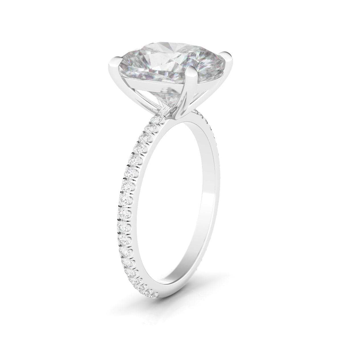 Cushion Cut Pave Diamond Ring - HauteCarat