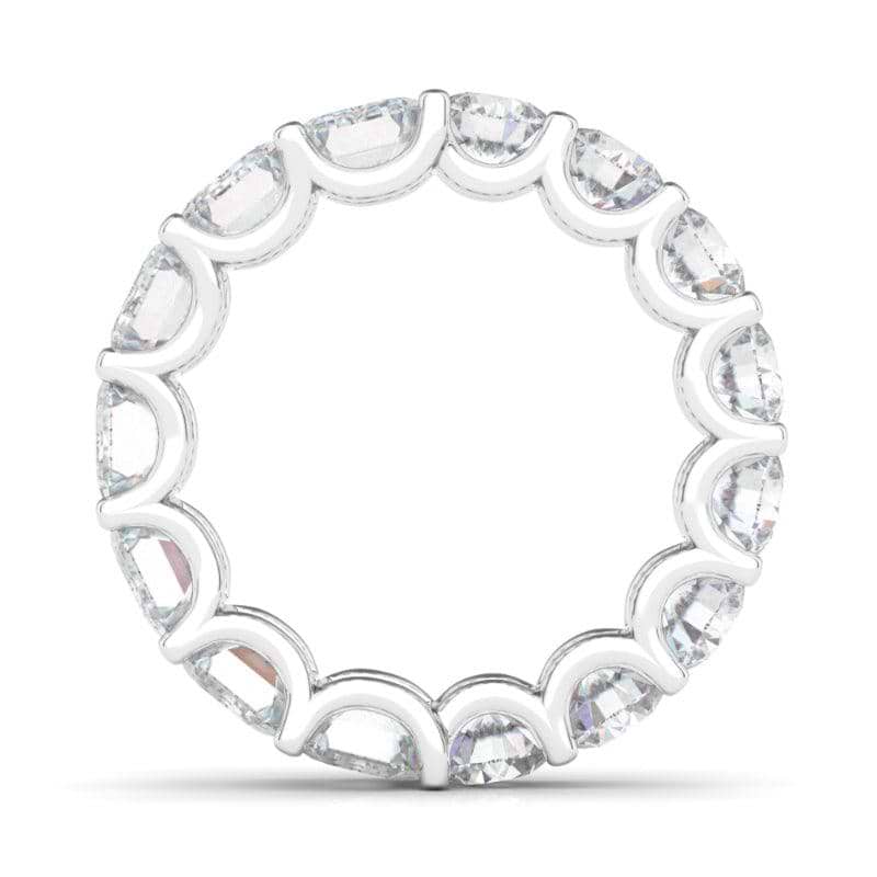 Half Emerald Half Round Diamond Eternity Band - HauteCarat