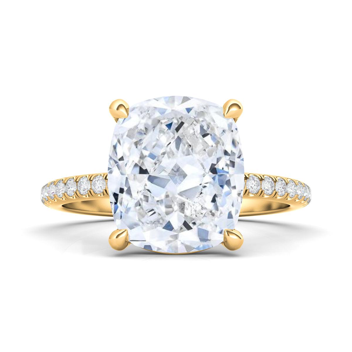 Cushion Cut Pave Diamond Ring - HauteCarat