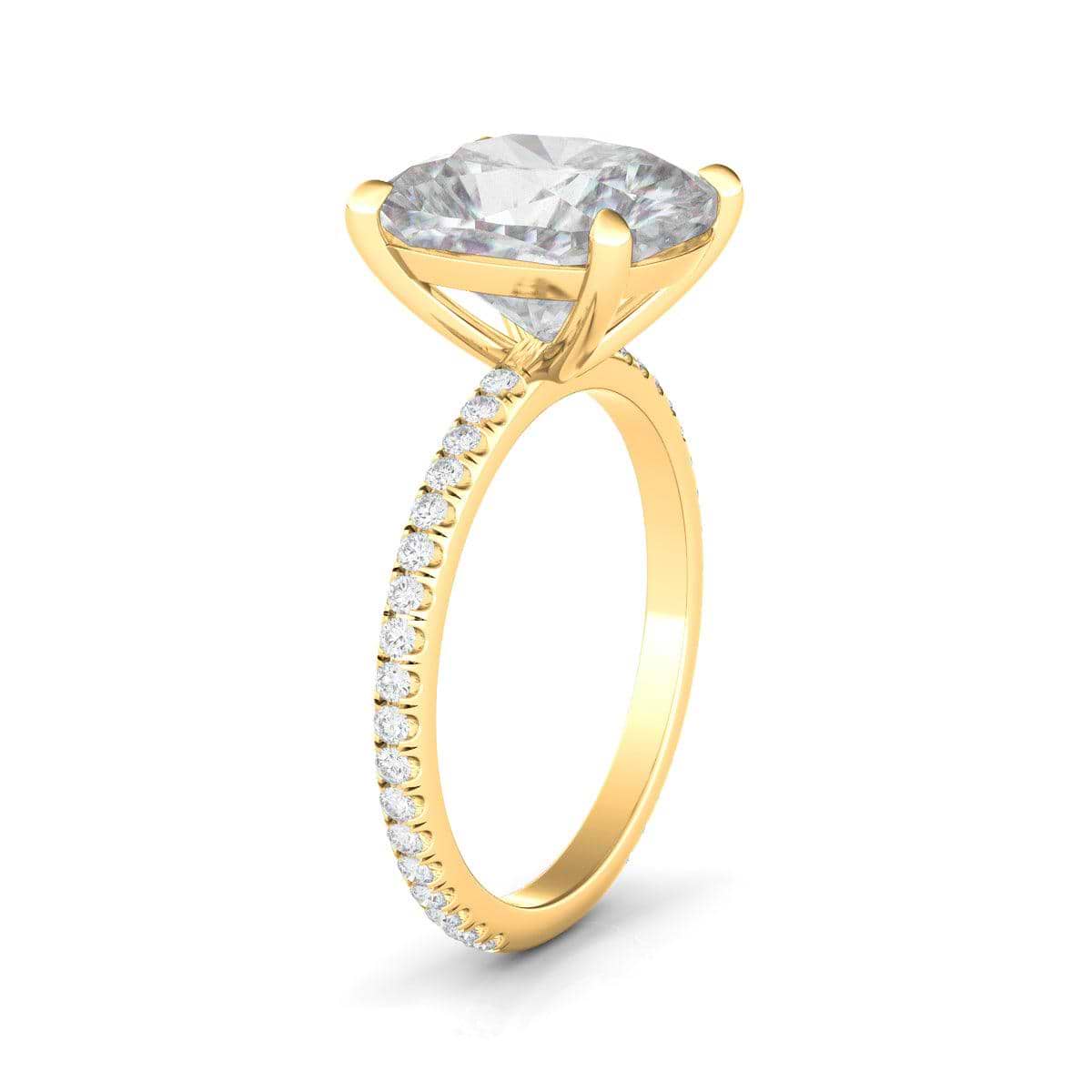 Cushion Cut Pave Diamond Ring - HauteCarat