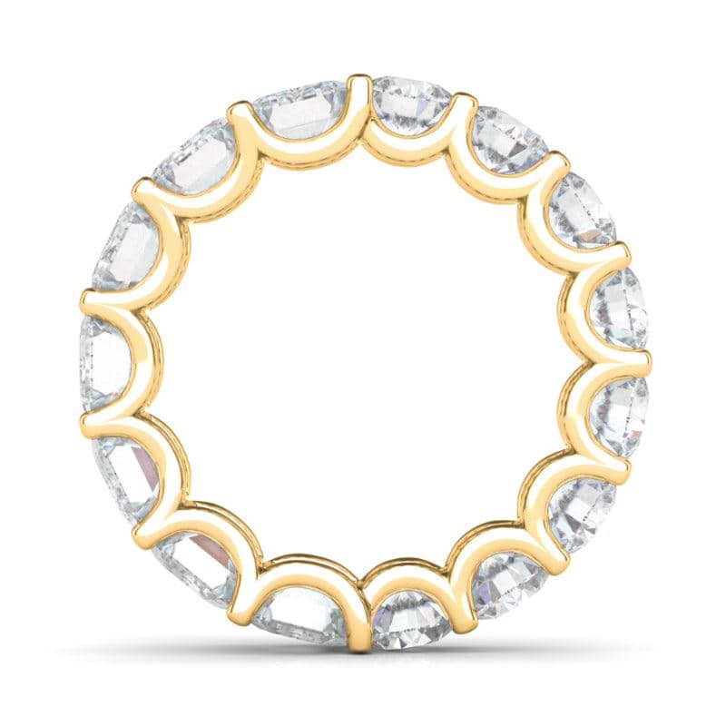Half Emerald Half Round Diamond Eternity Band - HauteCarat