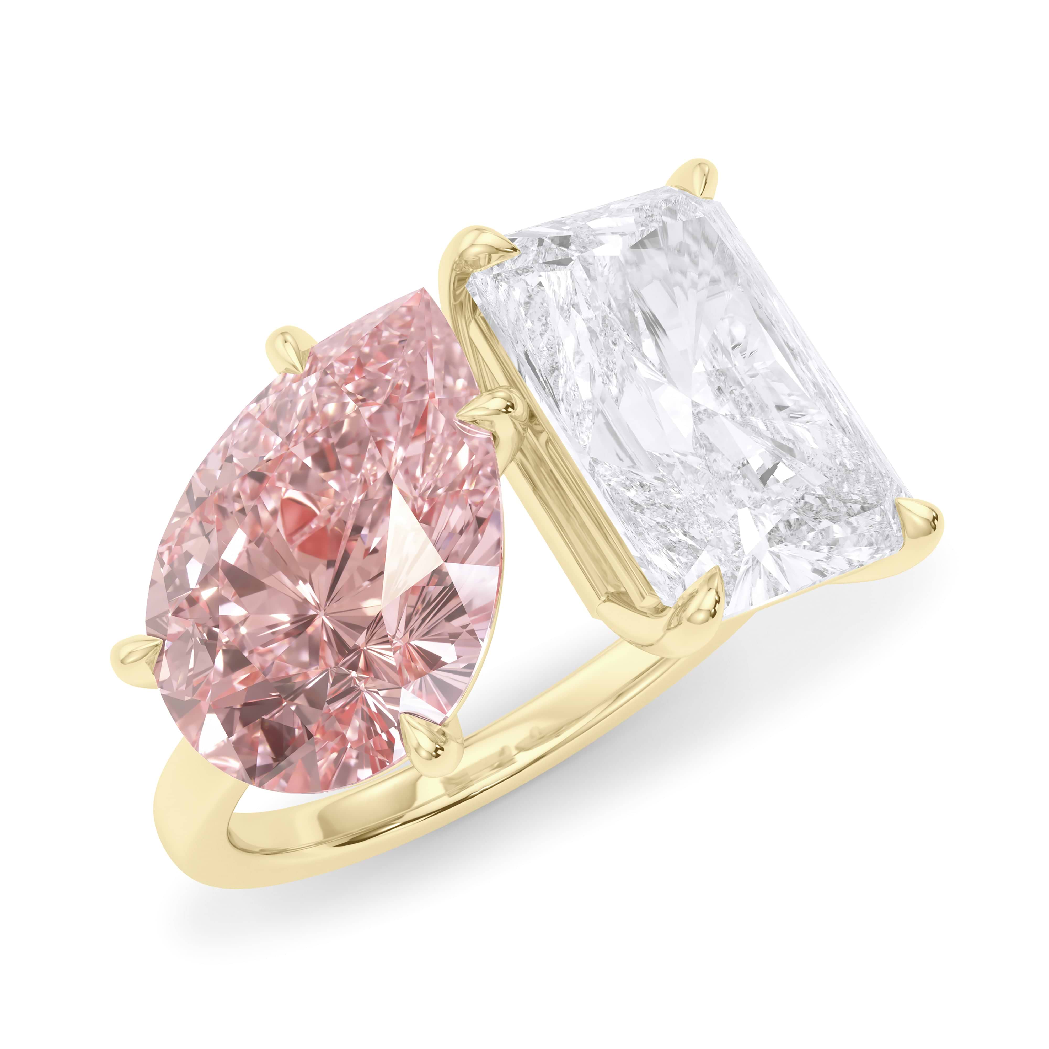 Pink pear diamond ring online