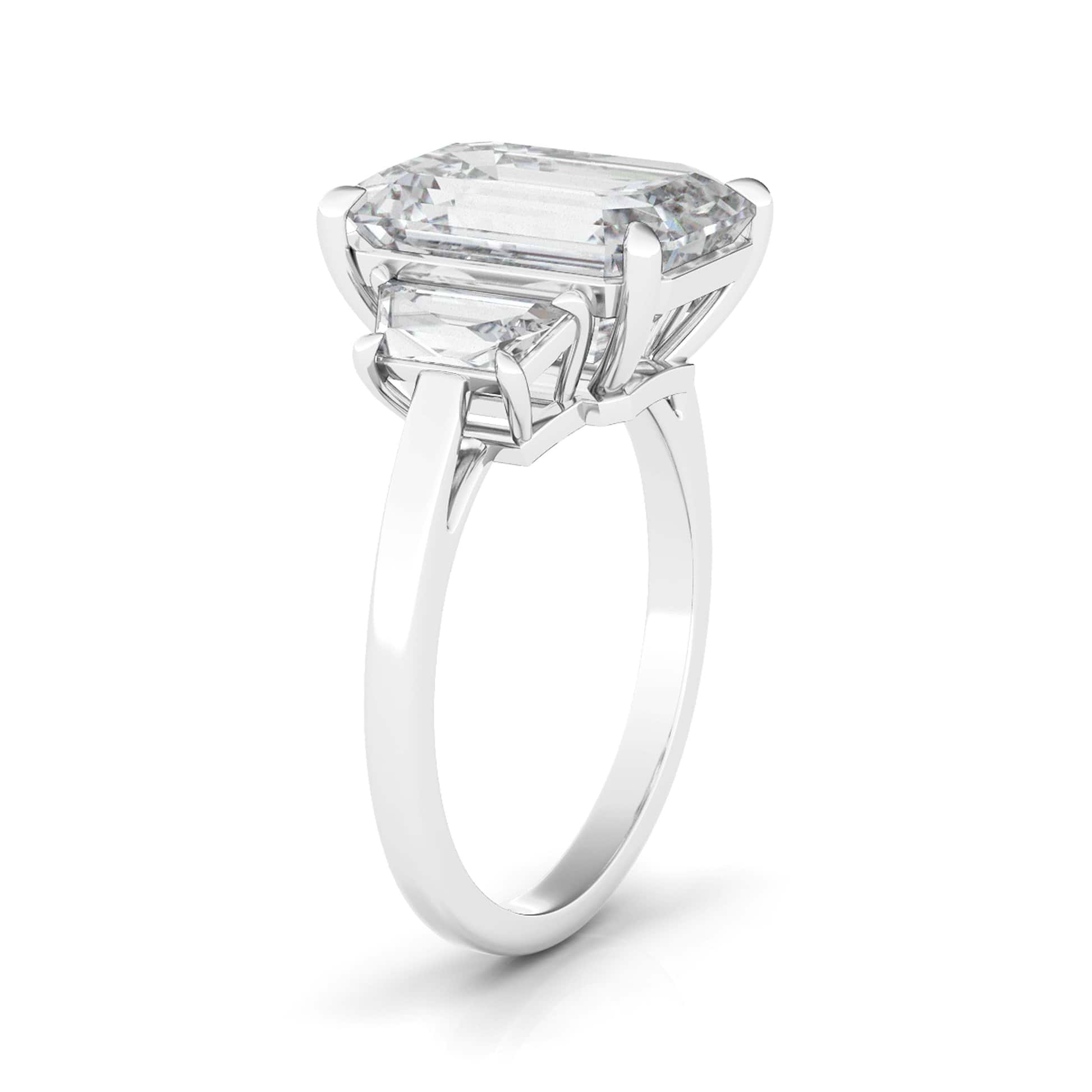 Emerald Cut Engagement Ring With Trapezoids