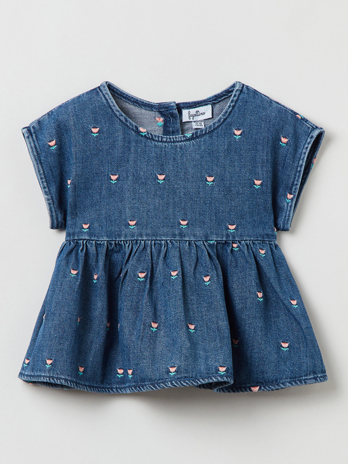 שמלת ג'ינס בשילוב פרחים רקומים / תינוקות