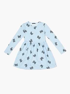 שמלת מקסי עם הדפס פרפרים / ילדות