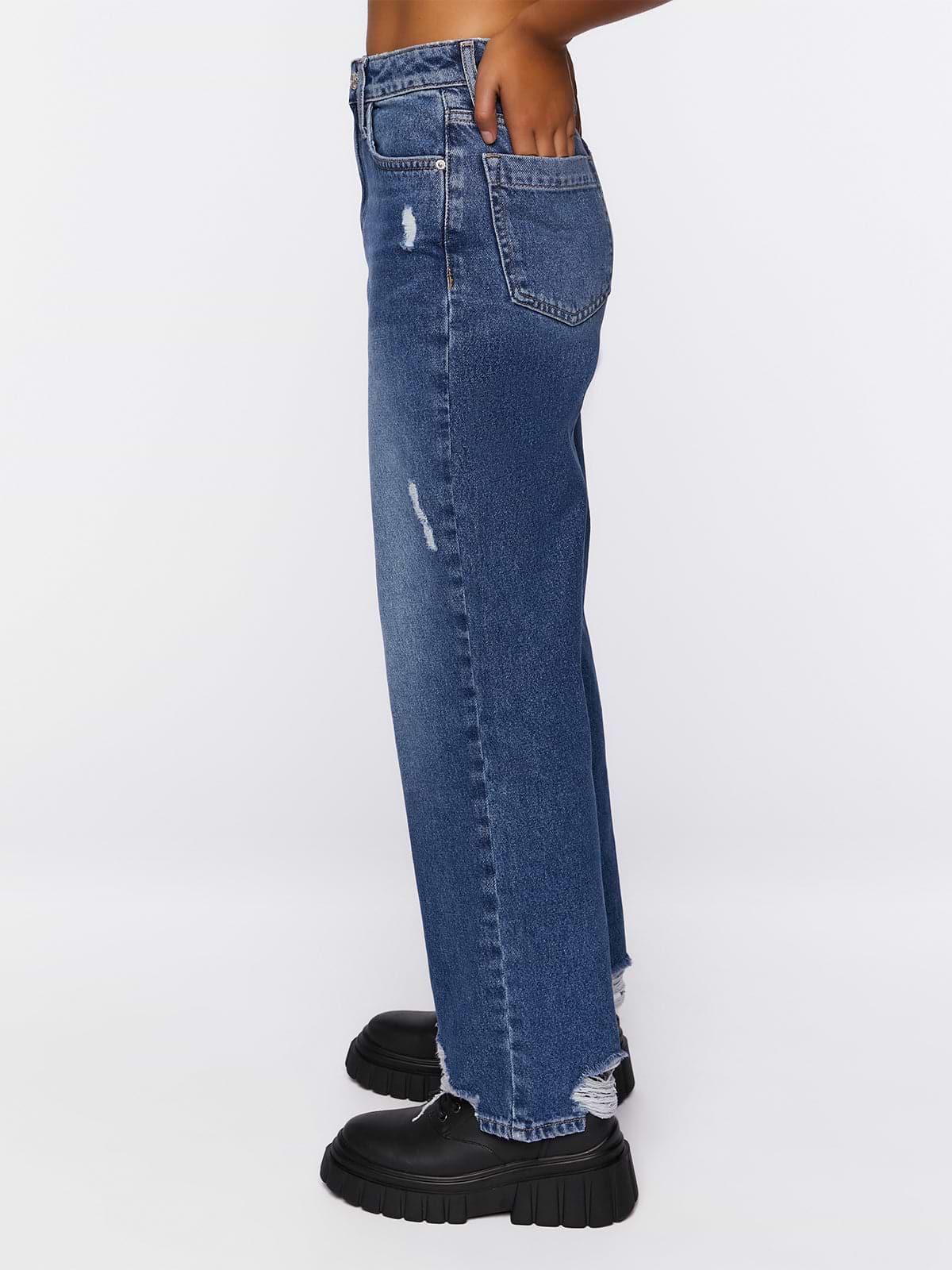 מכנסי ג'ינס בגזרה גבוהה 90S- FOREVER 21|פוראבר 21