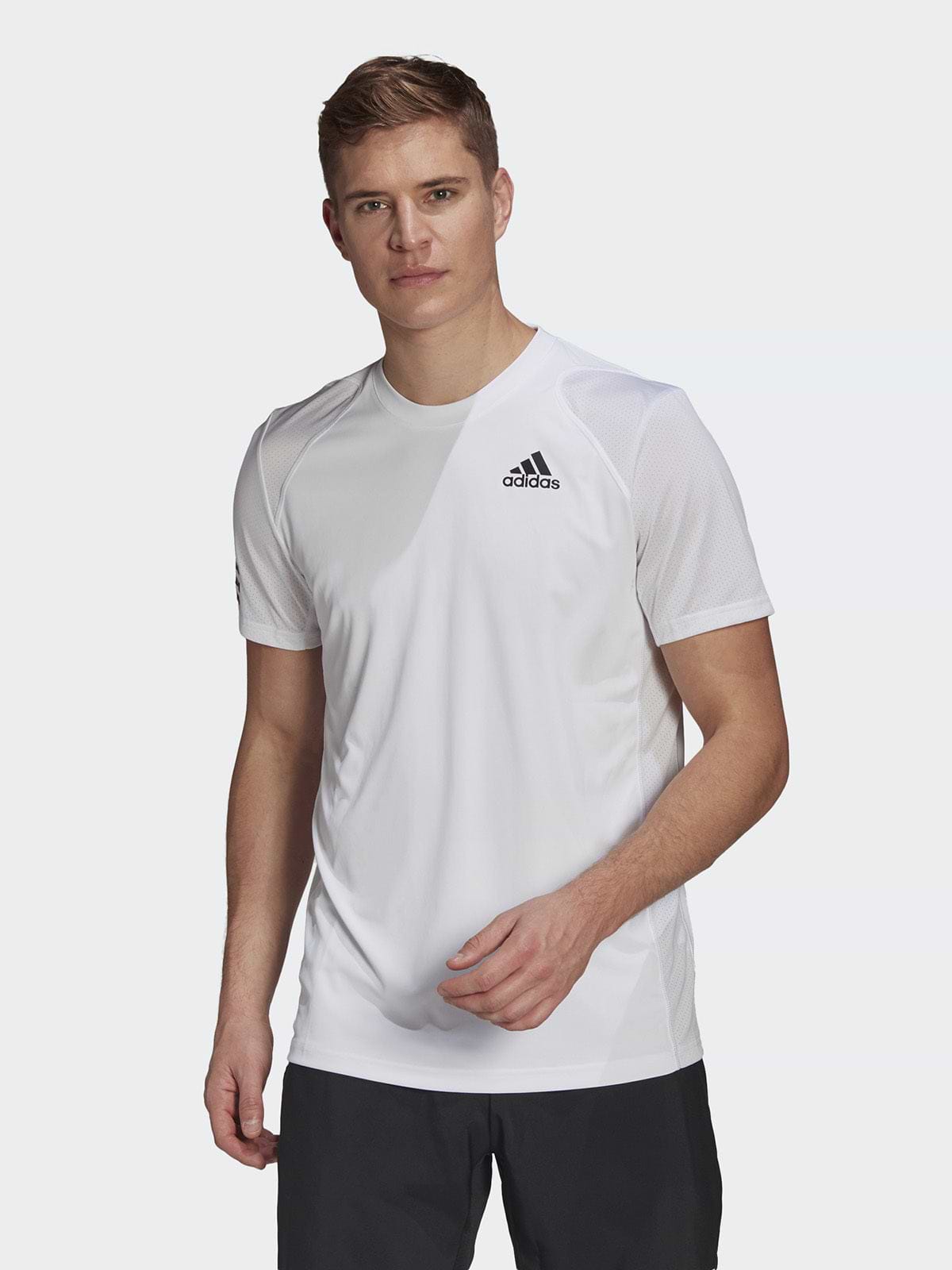 חולצת טניס קצרה עם דוגמת פסים- adidas performance|אדידס פרפורמנס