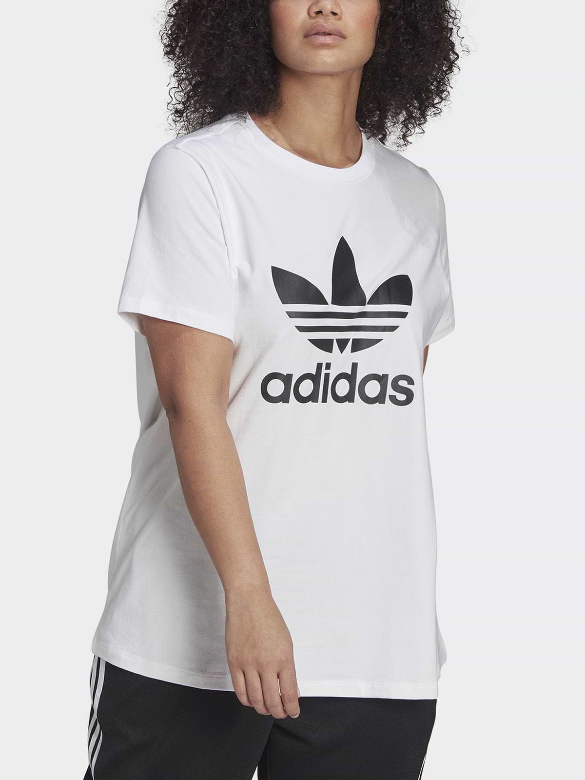 טישרט בייסיק עם לוגו מודפס ובמידות גדולות- Adidas Originals|אדידס אוריג'ינלס