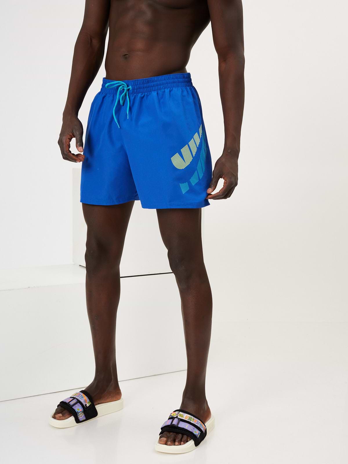 מכנסי בגד ים עם הדפס לוגו- Nike|נייק