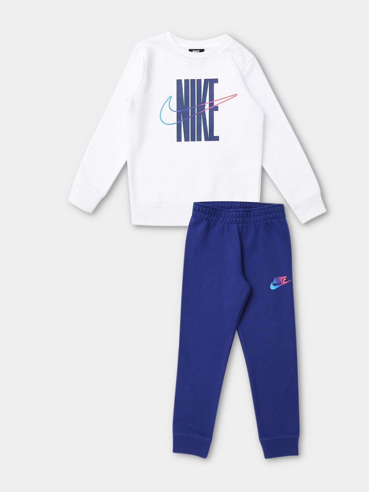 סט פליז בשילוב הדפס לוגו צבעוני / ילדים- Nike|נייק