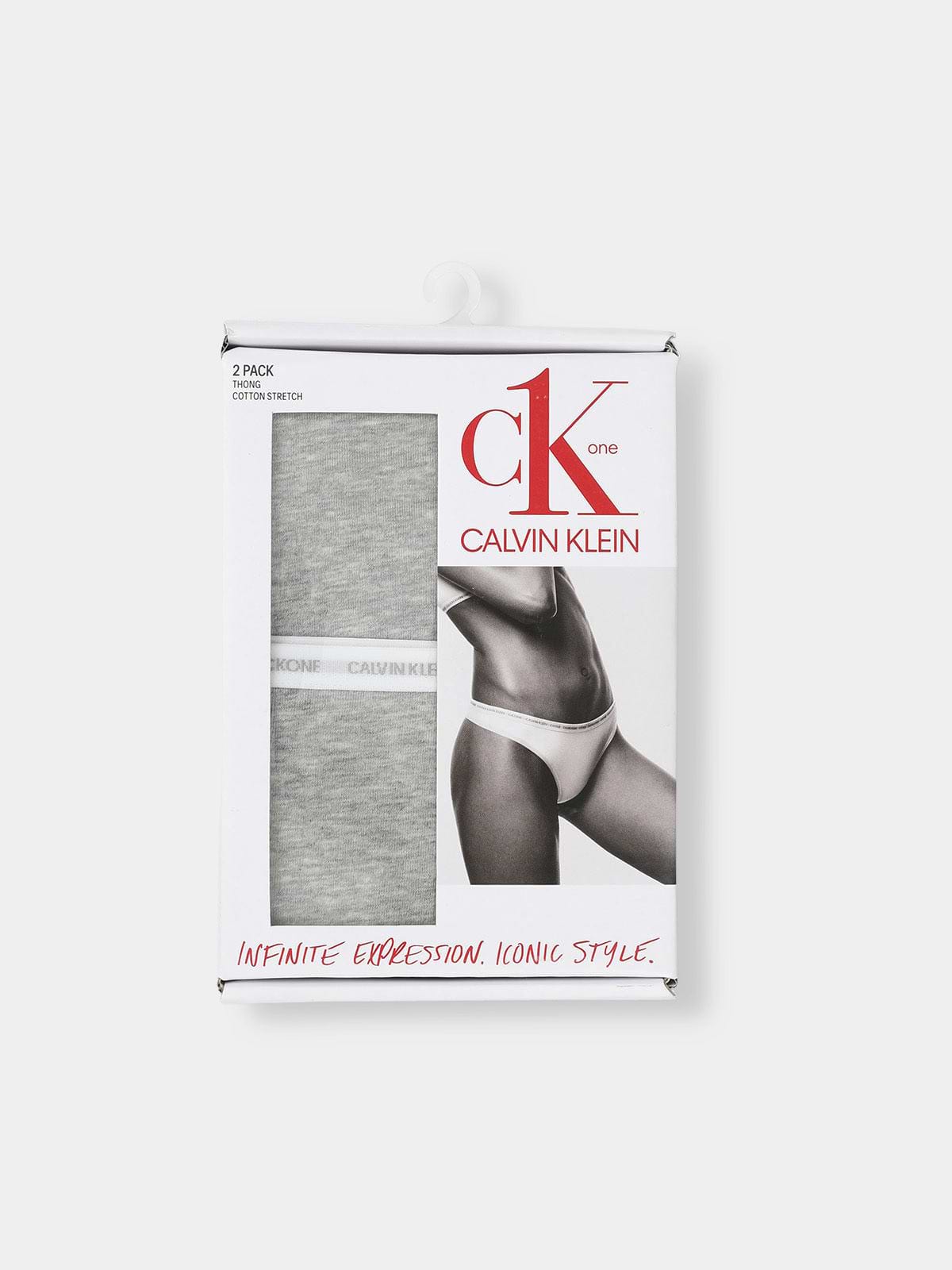מארז 2 תחתוני חוטיני עם גומי ממותג / נשים- Ck|קלווין קליין