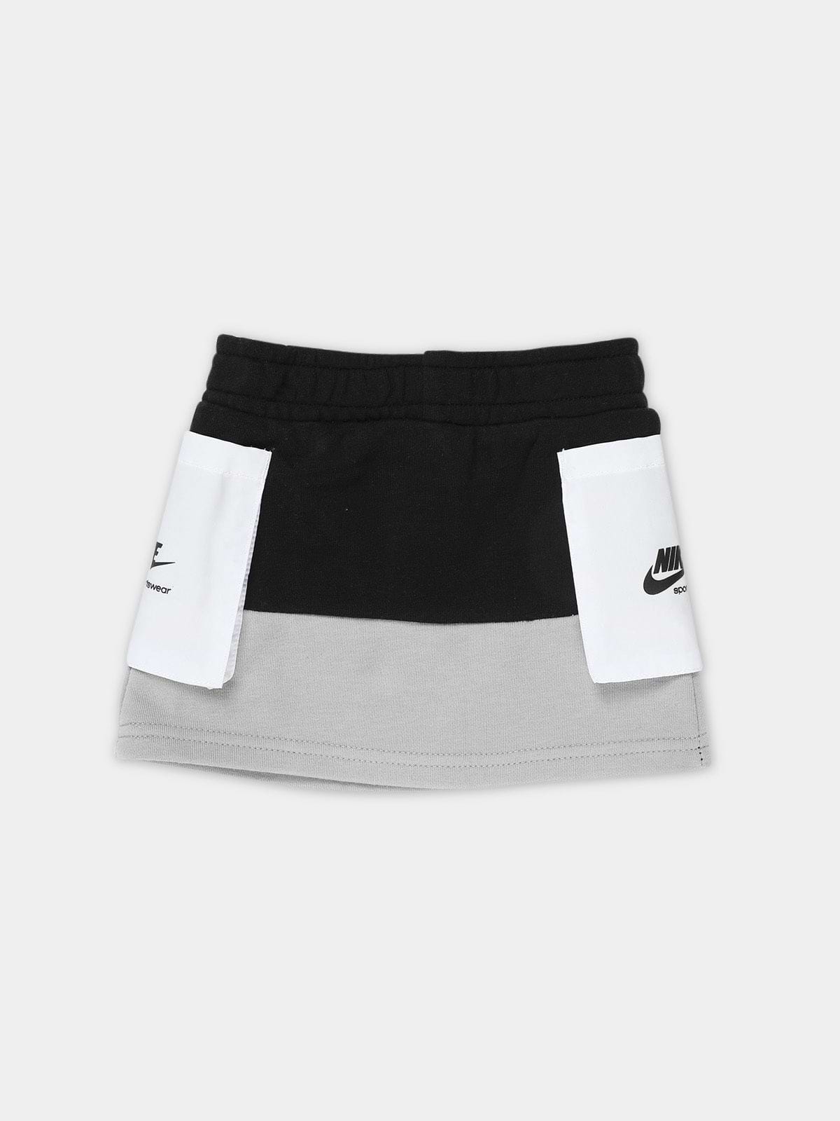 חצאית פוטר קולור בלוק בשילוב כיסים / ילדות- Nike|נייק