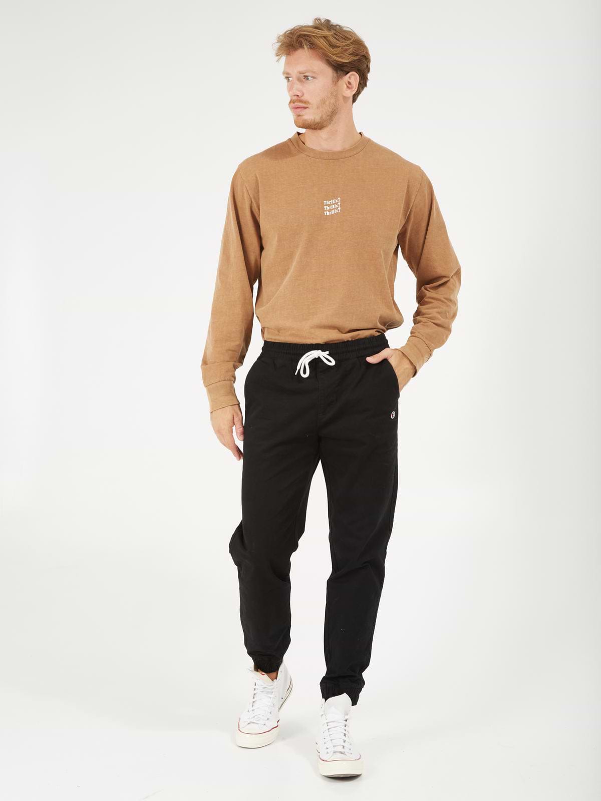 מכנסי טרנינג עם מנג'ט גומי ולוגו רקום- Champion|צ'מפיון