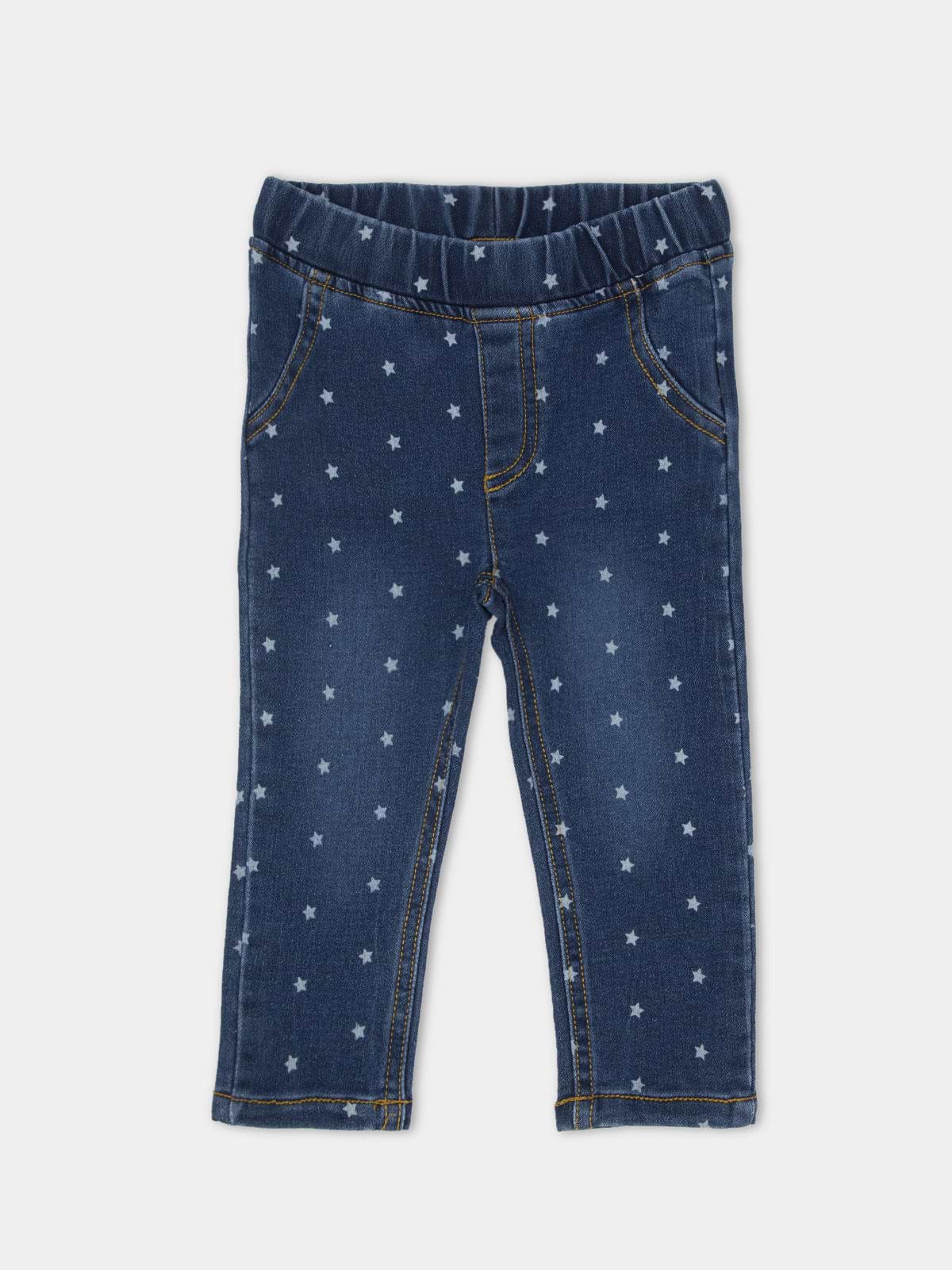 מכנסי ג'ינס עם הדפס כוכבים / תינוקות- Borderline|בורדרליין