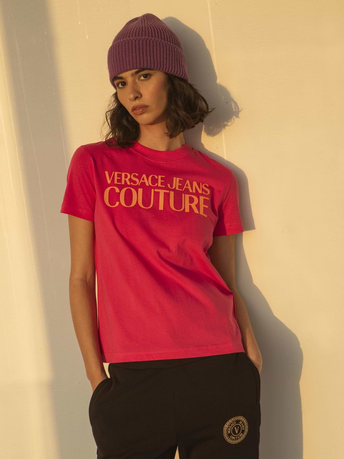 טישרט עם לוגו גדול מודפס- Versace Jeans Couture|ורסאצ'ה ג'ינס קוטור