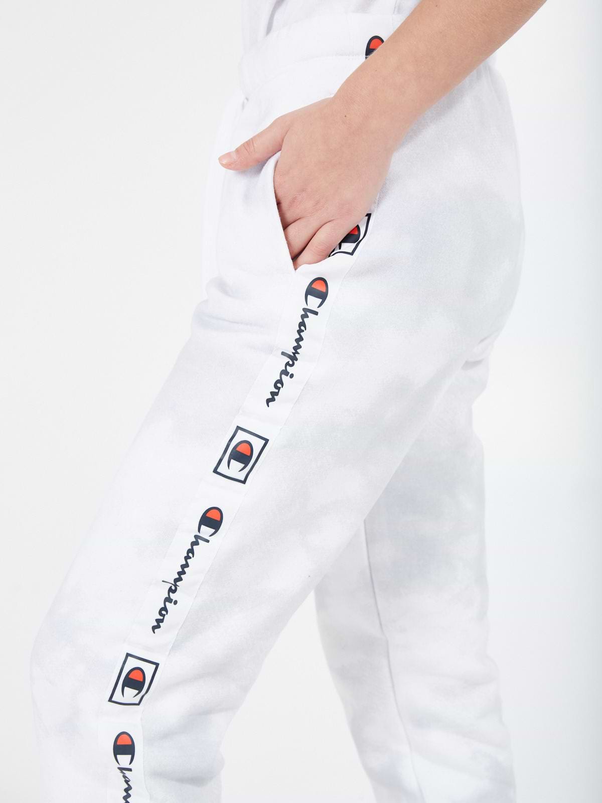 מכנסי טרנינג טאי דאי עם סרט לוגו בצדדים- Champion|צ'מפיון