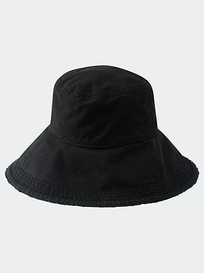 כובע באקט רחב שוליים עם פאץ' לוגו  / יוניסקס