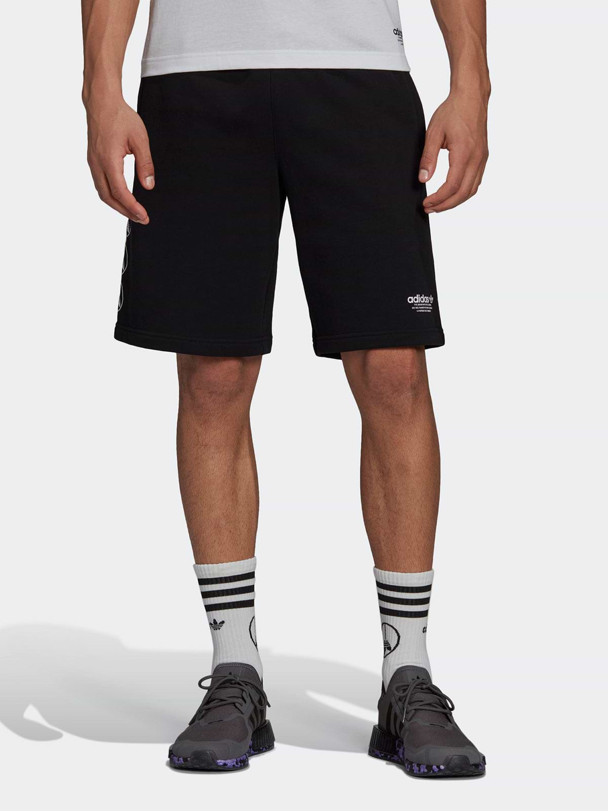 מכנסי ספורט קצרים עם הדפס לוגו גרפי United- Adidas Originals|אדידס אוריג'ינלס