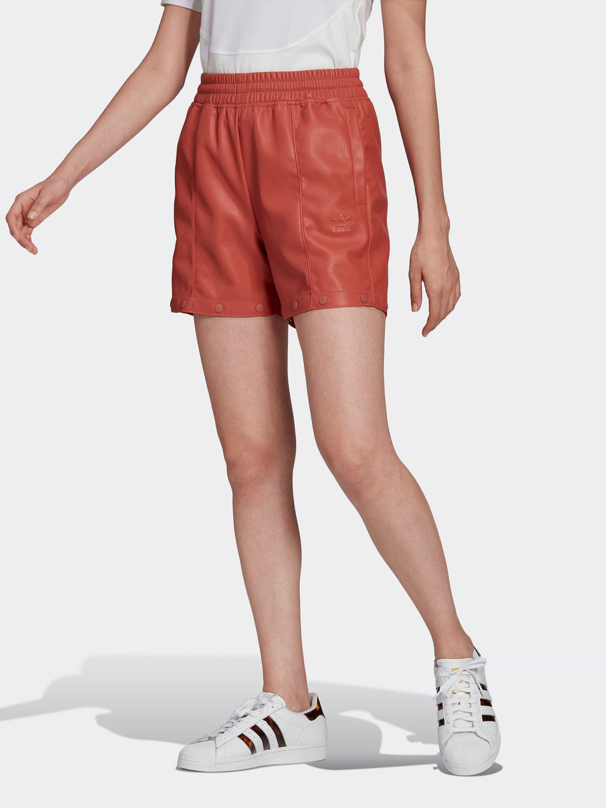 מכנסיים במראה עור עם לוגו רקום- Adidas Originals|אדידס אוריג'ינלס