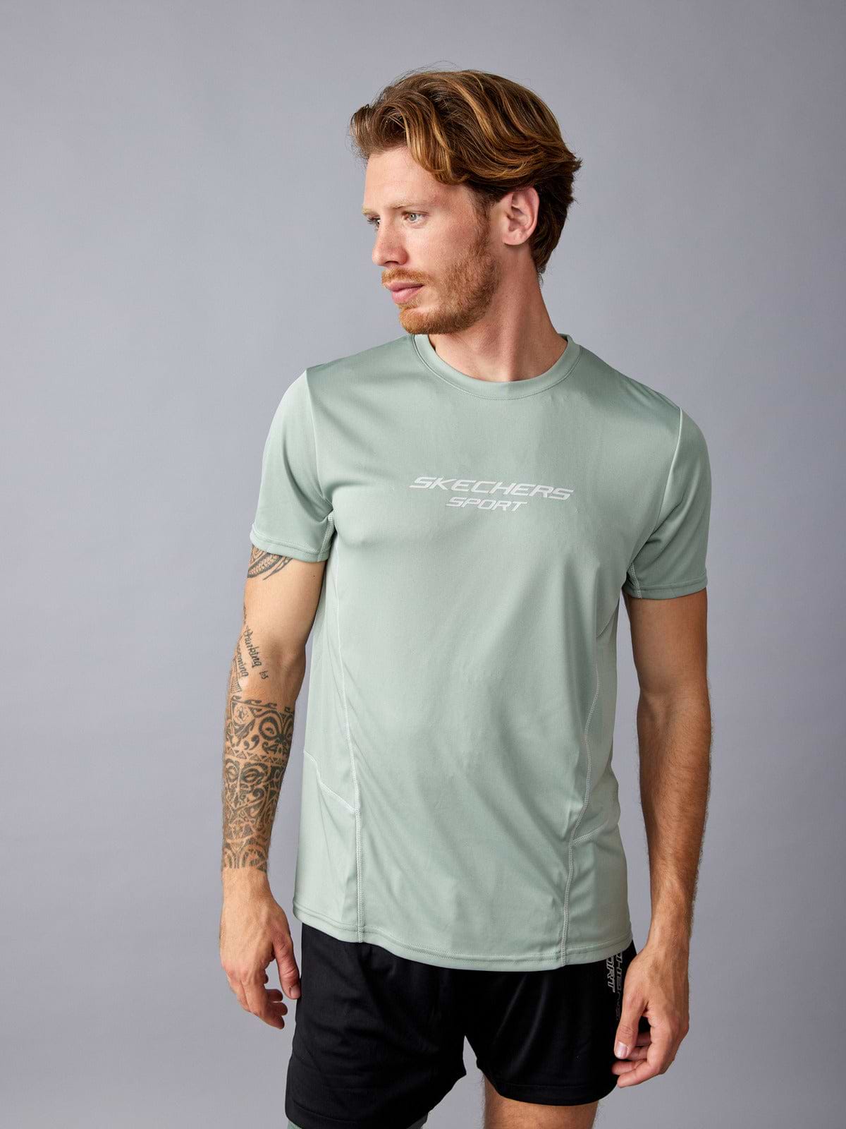 חולצת אימון Quick Dry עם לוגו מודפס- Skechers|סקצ'רס 