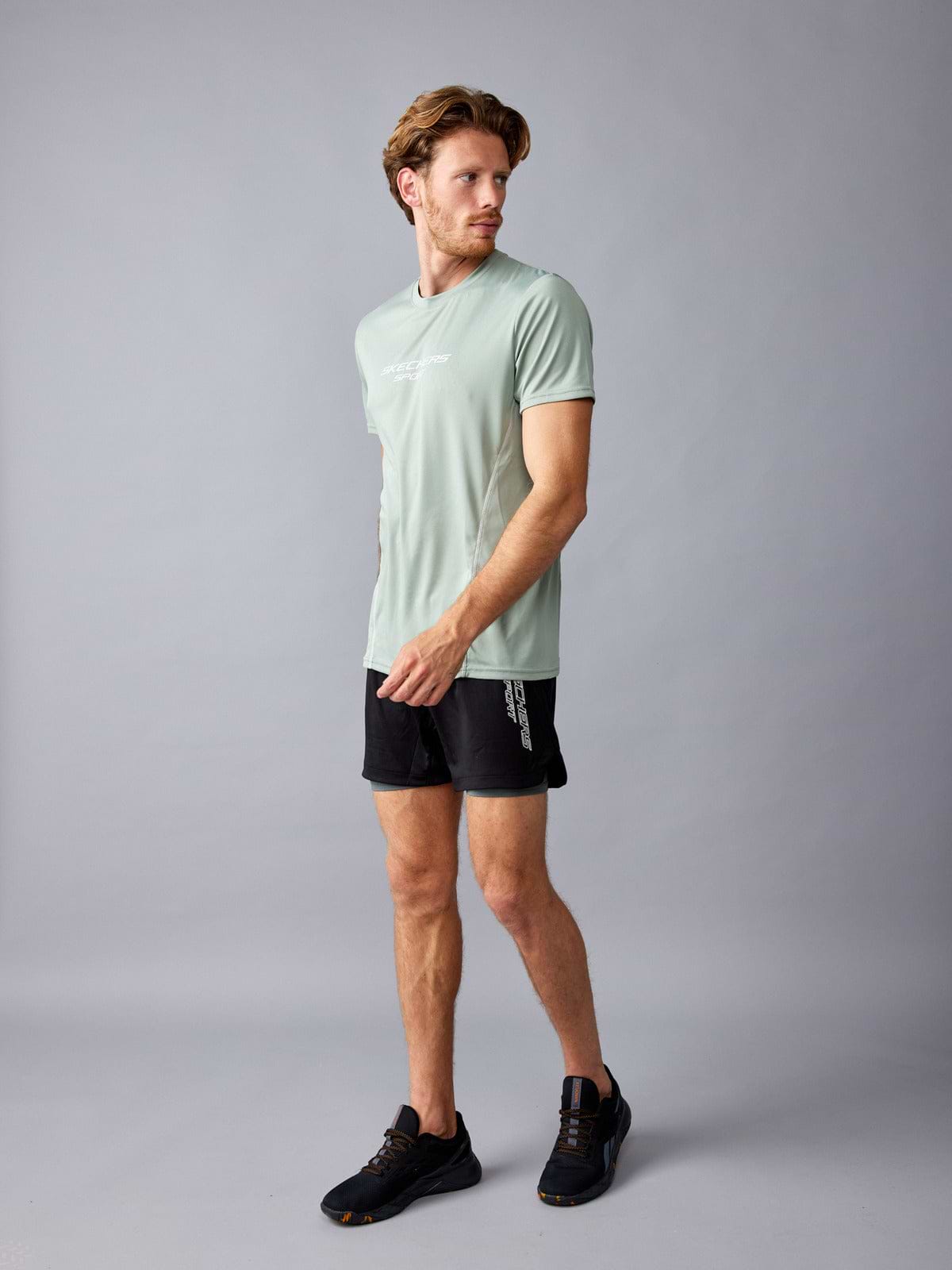 חולצת אימון Quick Dry עם לוגו מודפס- Skechers|סקצ'רס 