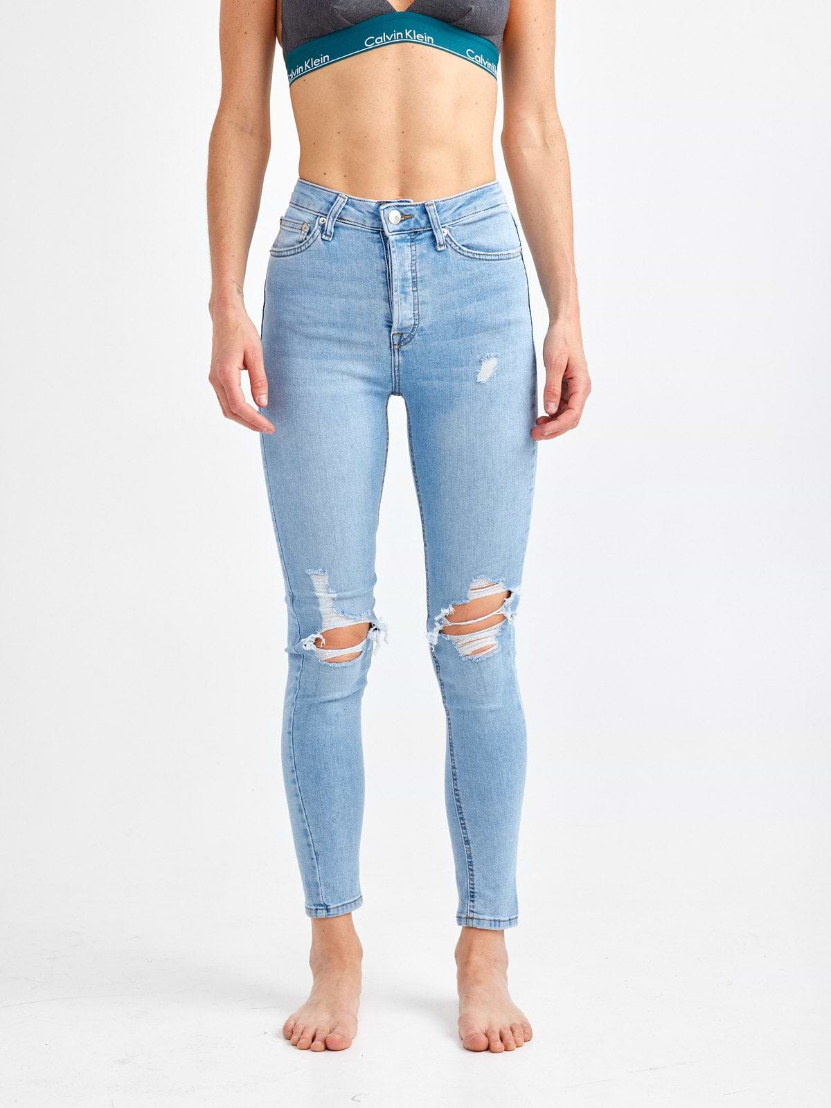 מכנסי ג'ינס סקיני בגזרה גבוהה- FOREVER 21|פוראבר 21