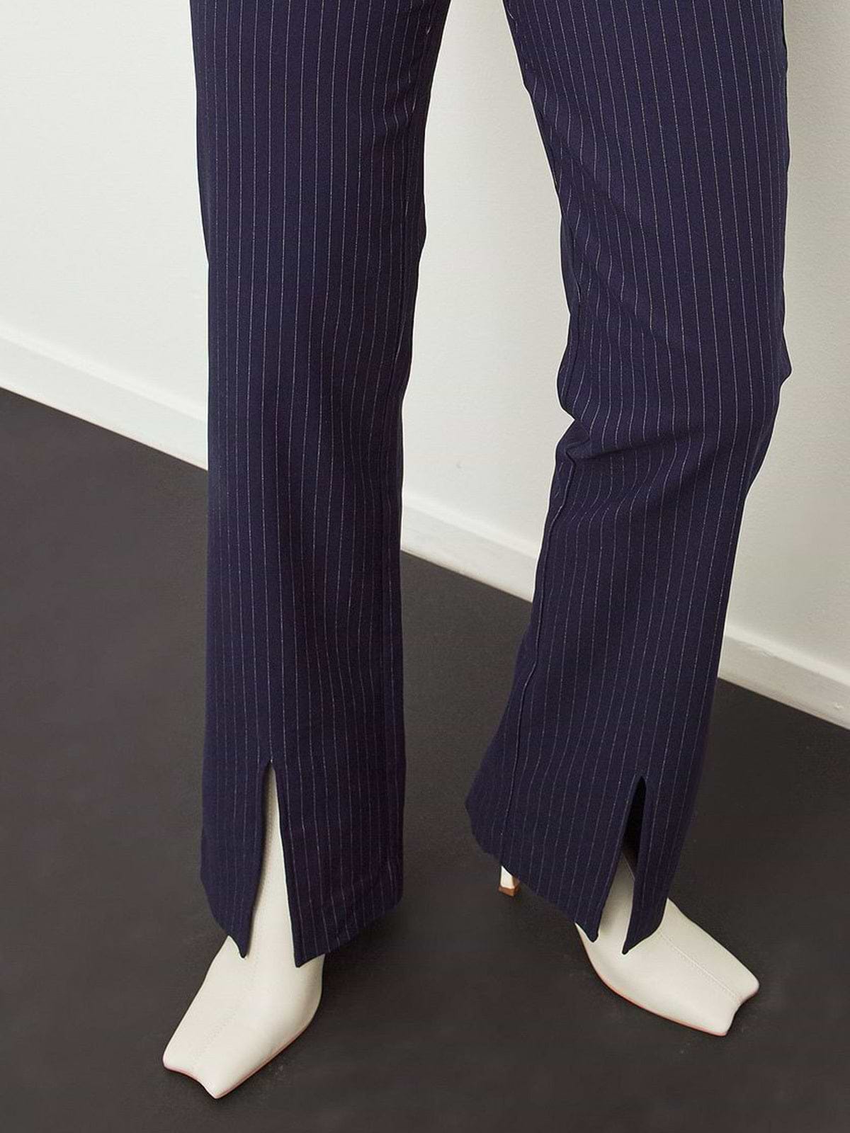 מכנסי פסים מחוייטים עם שליץ- NA-KD|נייקד
