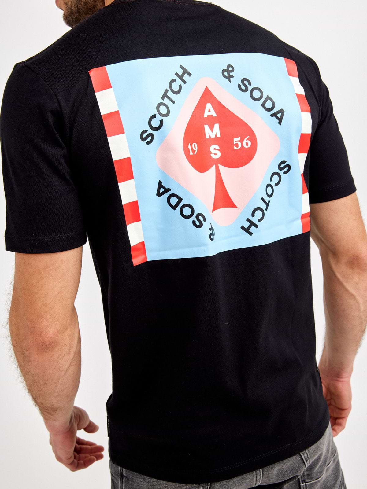 טישרט בייסיק עם הדפס לוגו גרפי- SCOTCH & SODA|סקוץ' אנד סודה