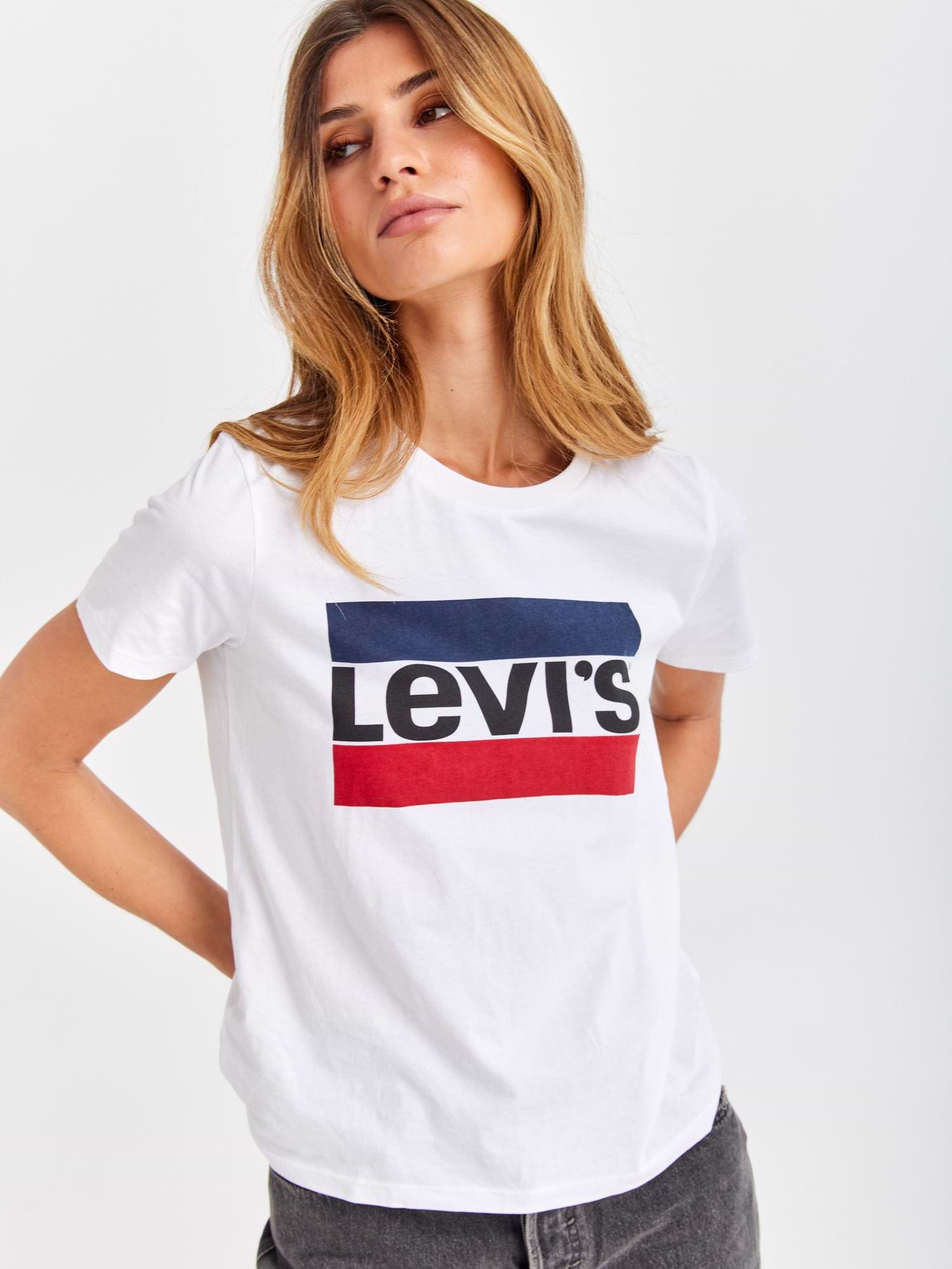 חולצה ליוויס לבנה לנשים - LEVI'S GRAPHIC LOGO TEE- Levi's|ליוויס